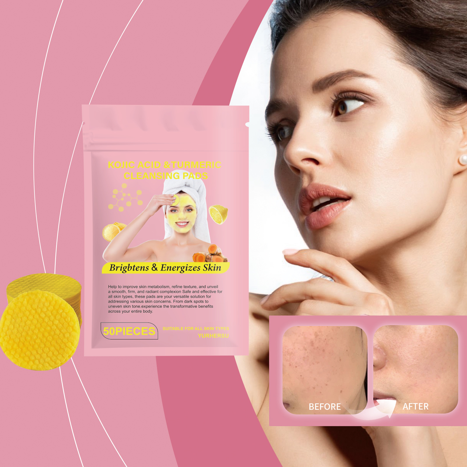Turmeric Facial Cleansing Pads - Skincare Natur E 评论和价格
