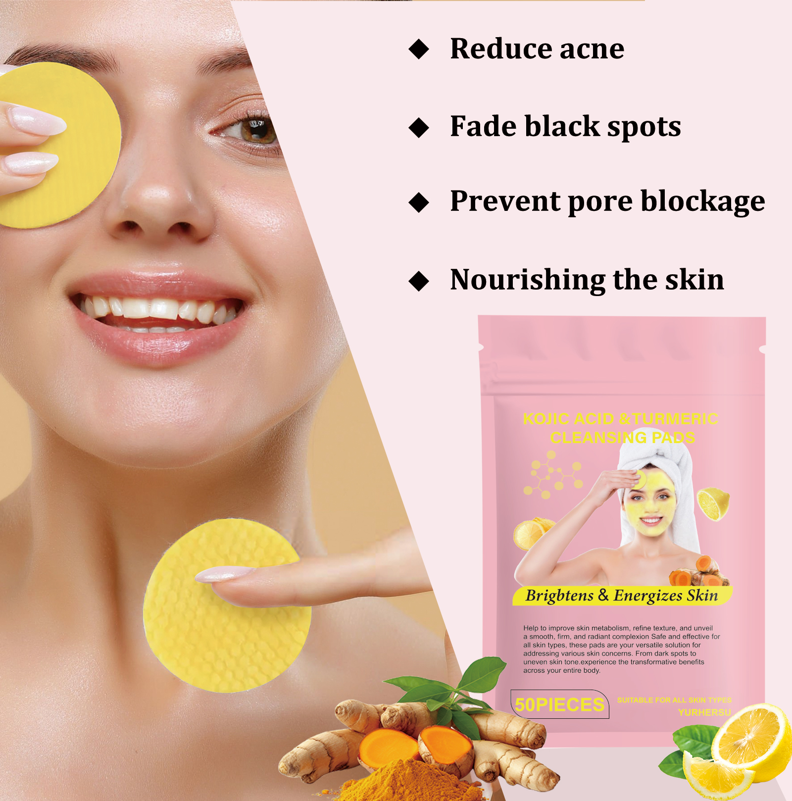 Turmeric Facial Cleansing Pads - Skincare Natur E 评论和价格