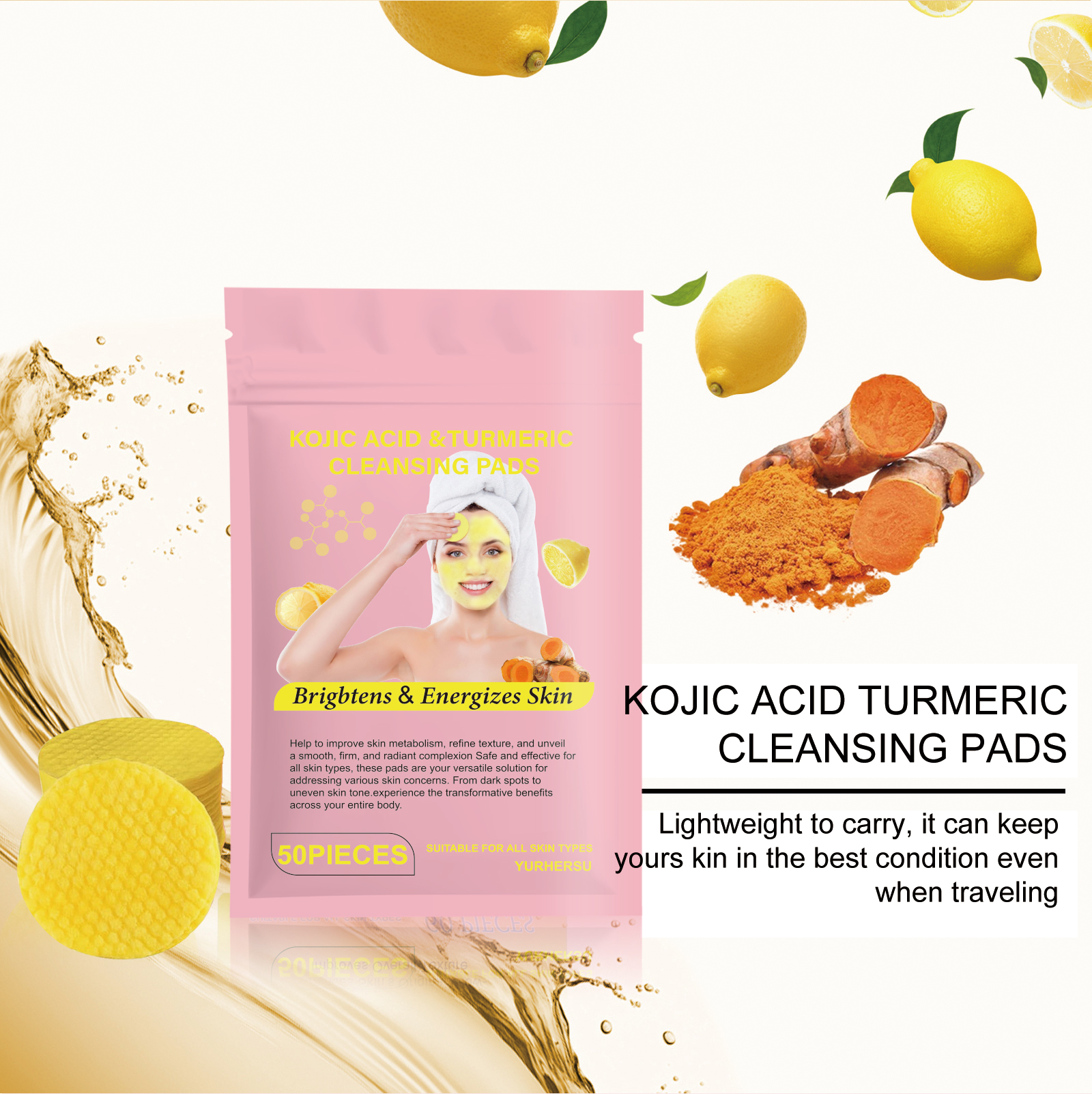 Turmeric Facial Cleansing Pads - Skincare Natur E 评论和价格