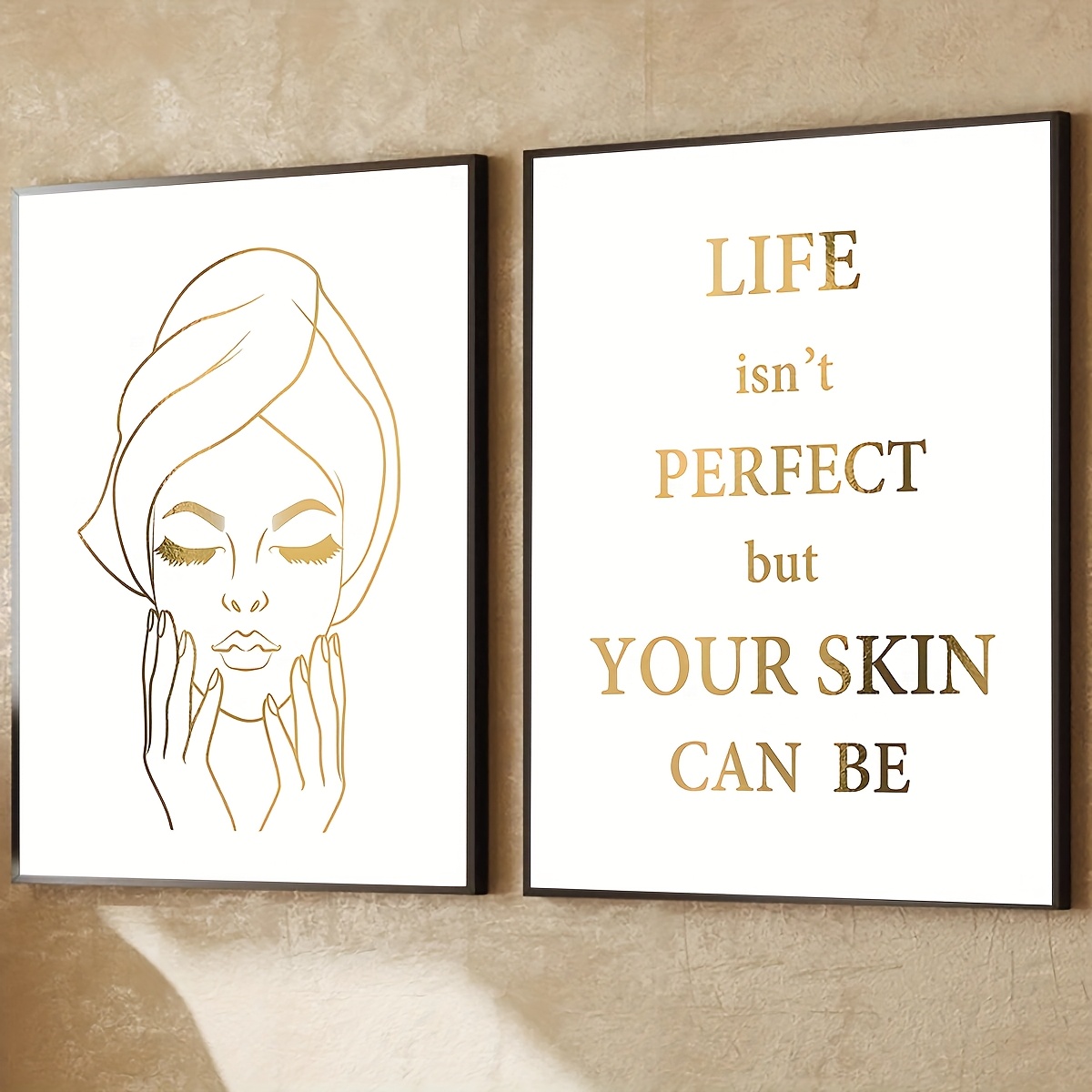 2pcs Elegant Woman Face Design - Skincare Quote 评论和价格