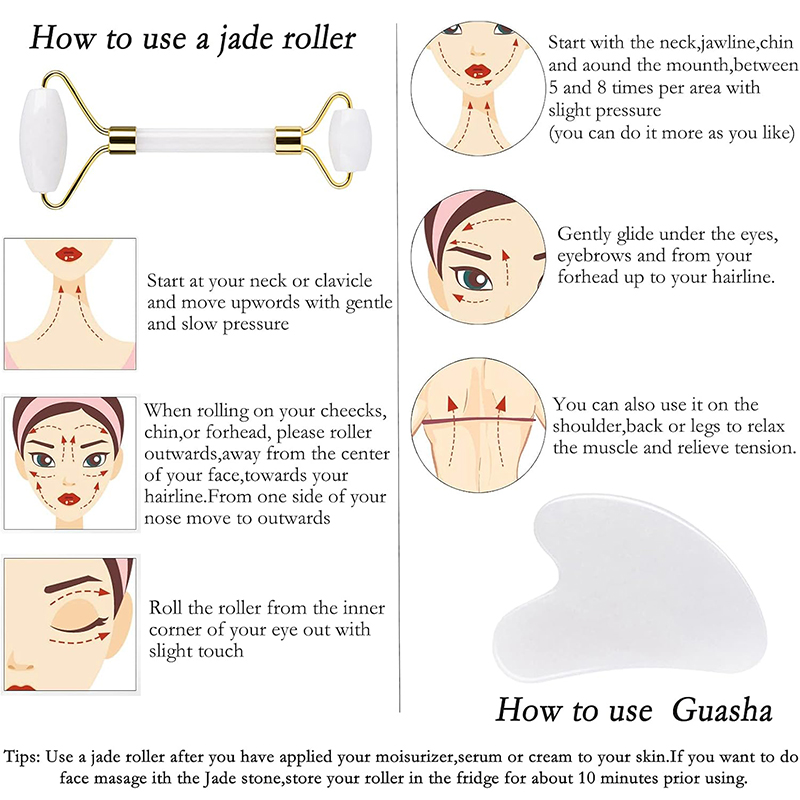Natural Jade Roller Face Gua S - Skincare Natur E 评论和价格