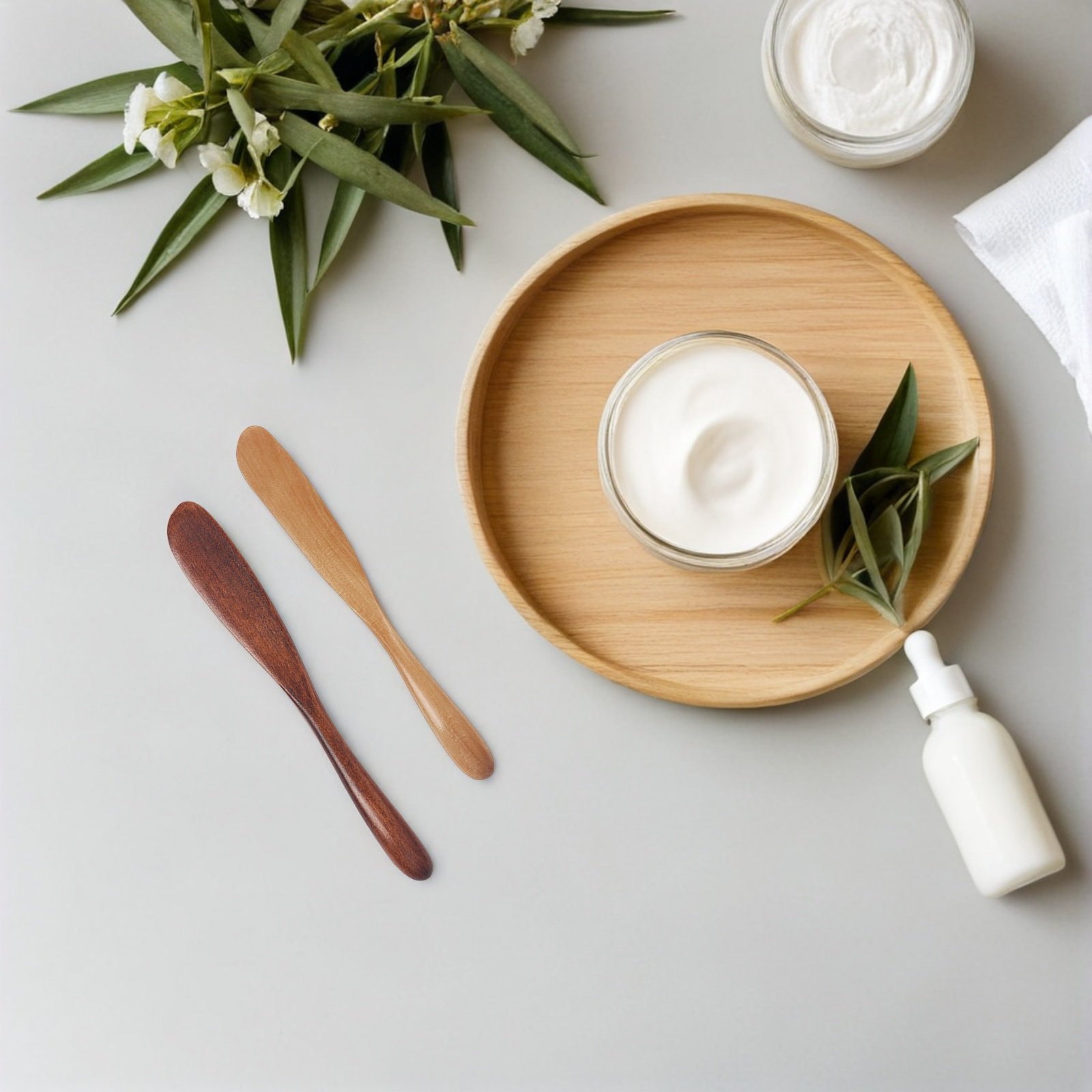 2Pcs Wooden Skincare Spatula S - Skincare Natur E 评论和价格