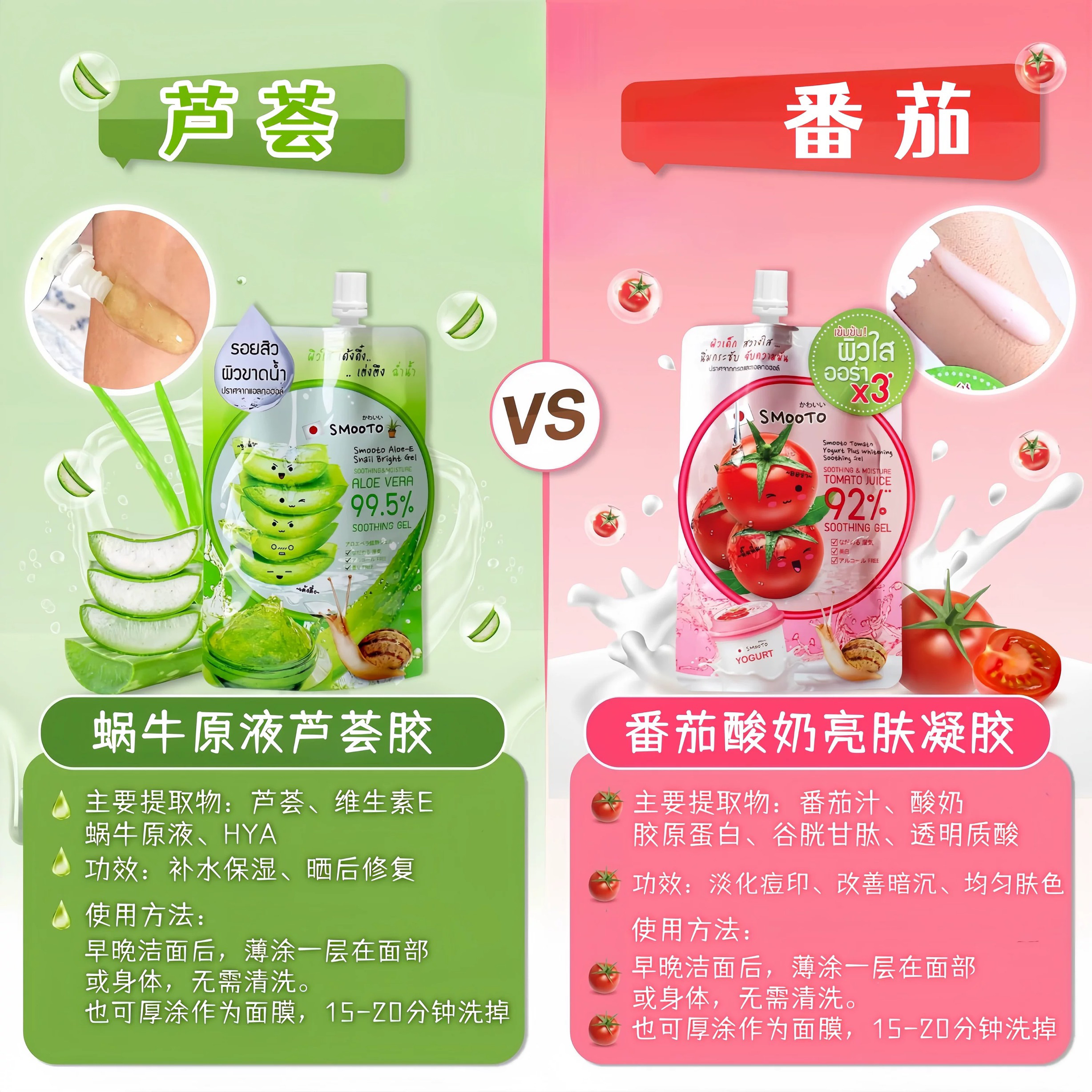 SMOOTO Tomato & Lemon VC Gel M - Snail Cream Gel 评论和价格