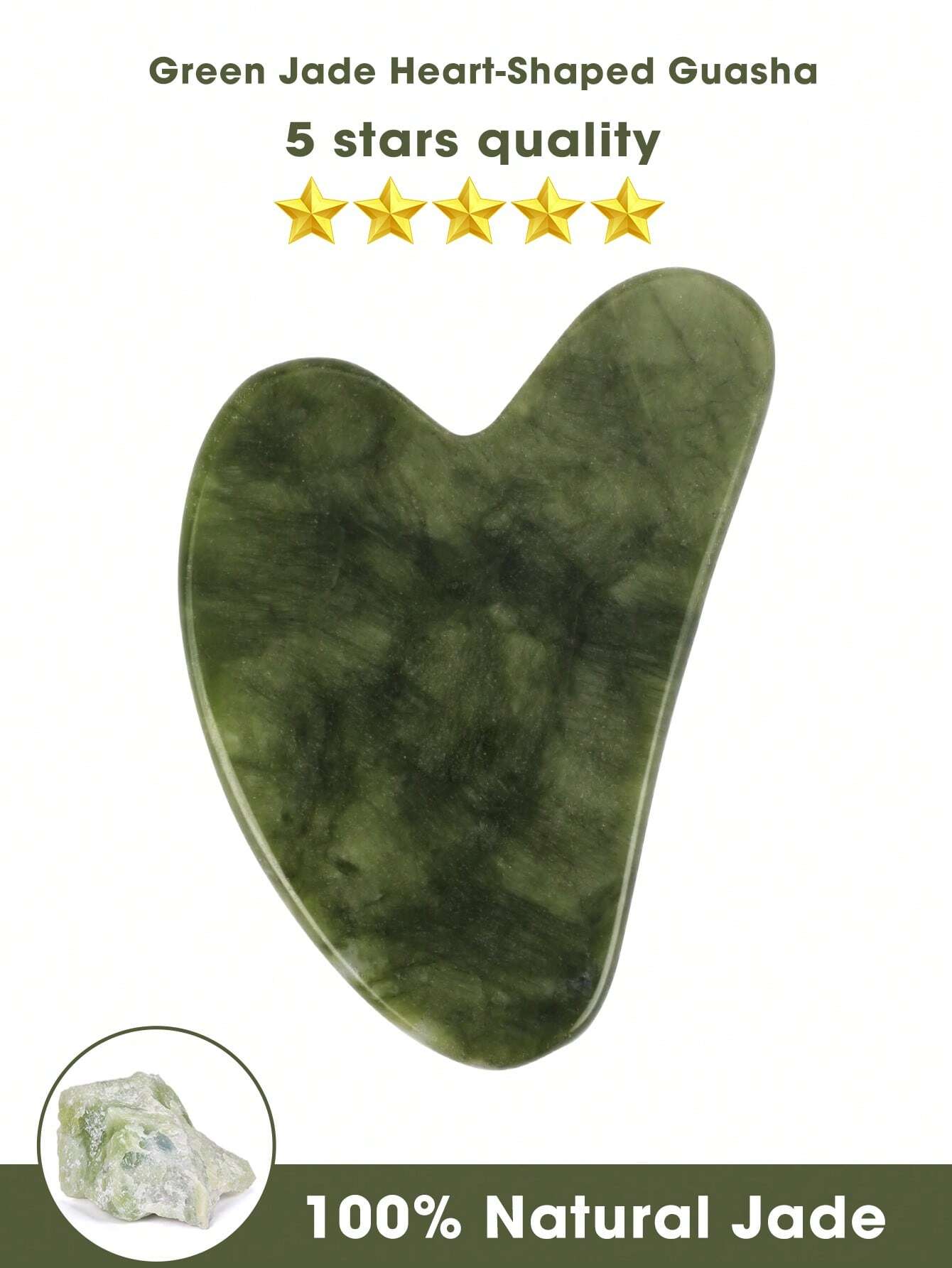 1pc Heart-Shaped Natural Jade  - Skincare Natur E 评论和价格
