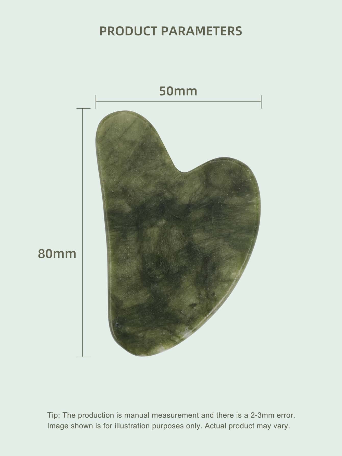 1pc Heart-Shaped Natural Jade  - Skincare Natur E 评论和价格