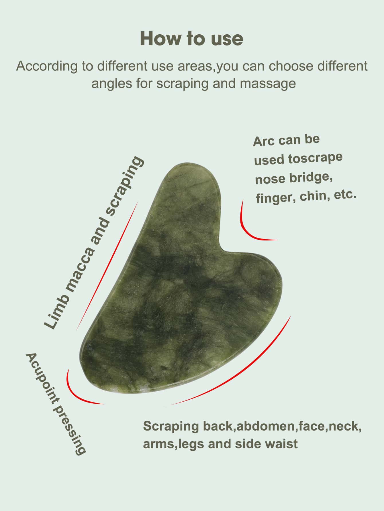 1pc Heart-Shaped Natural Jade  - Skincare Natur E 评论和价格